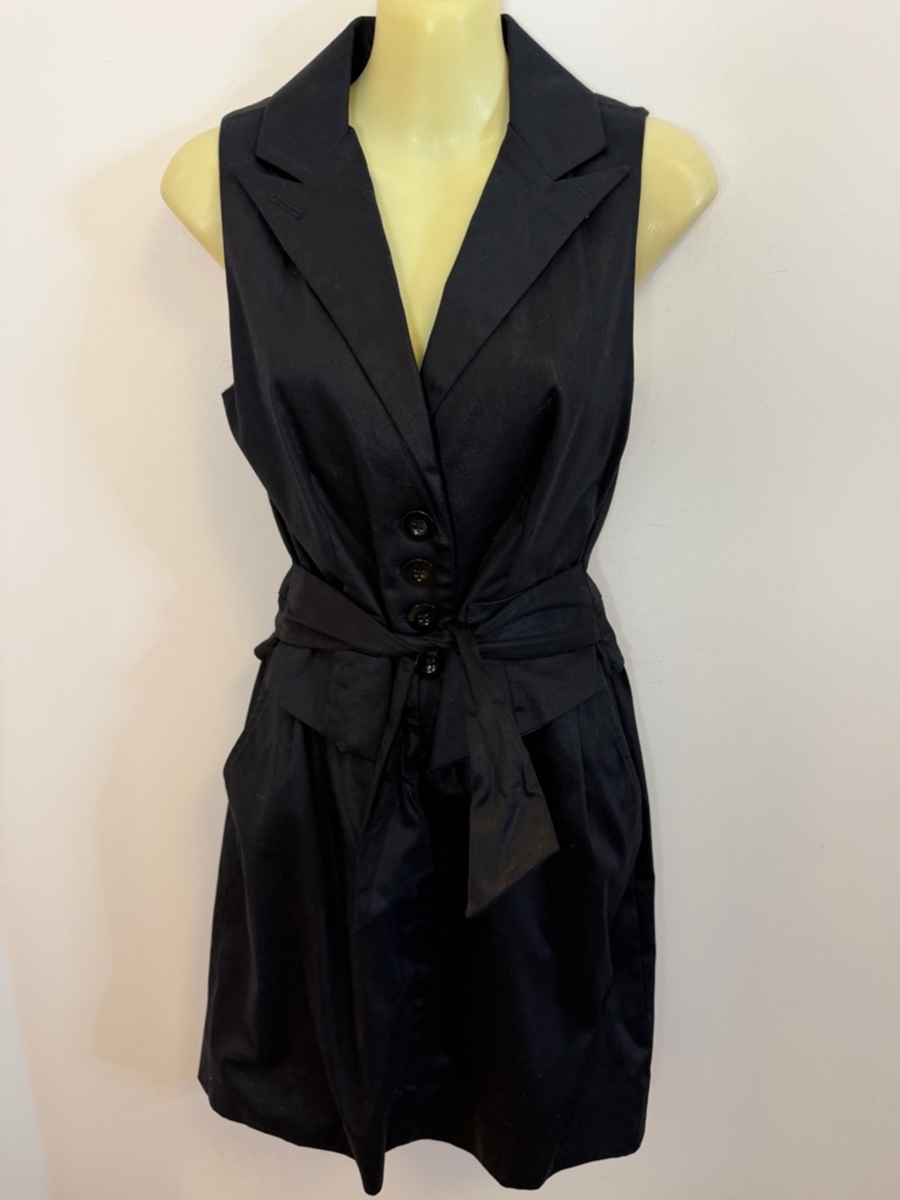 Marc by Marc Jacobs Sleeveless Black Tie Belt Vest Dress